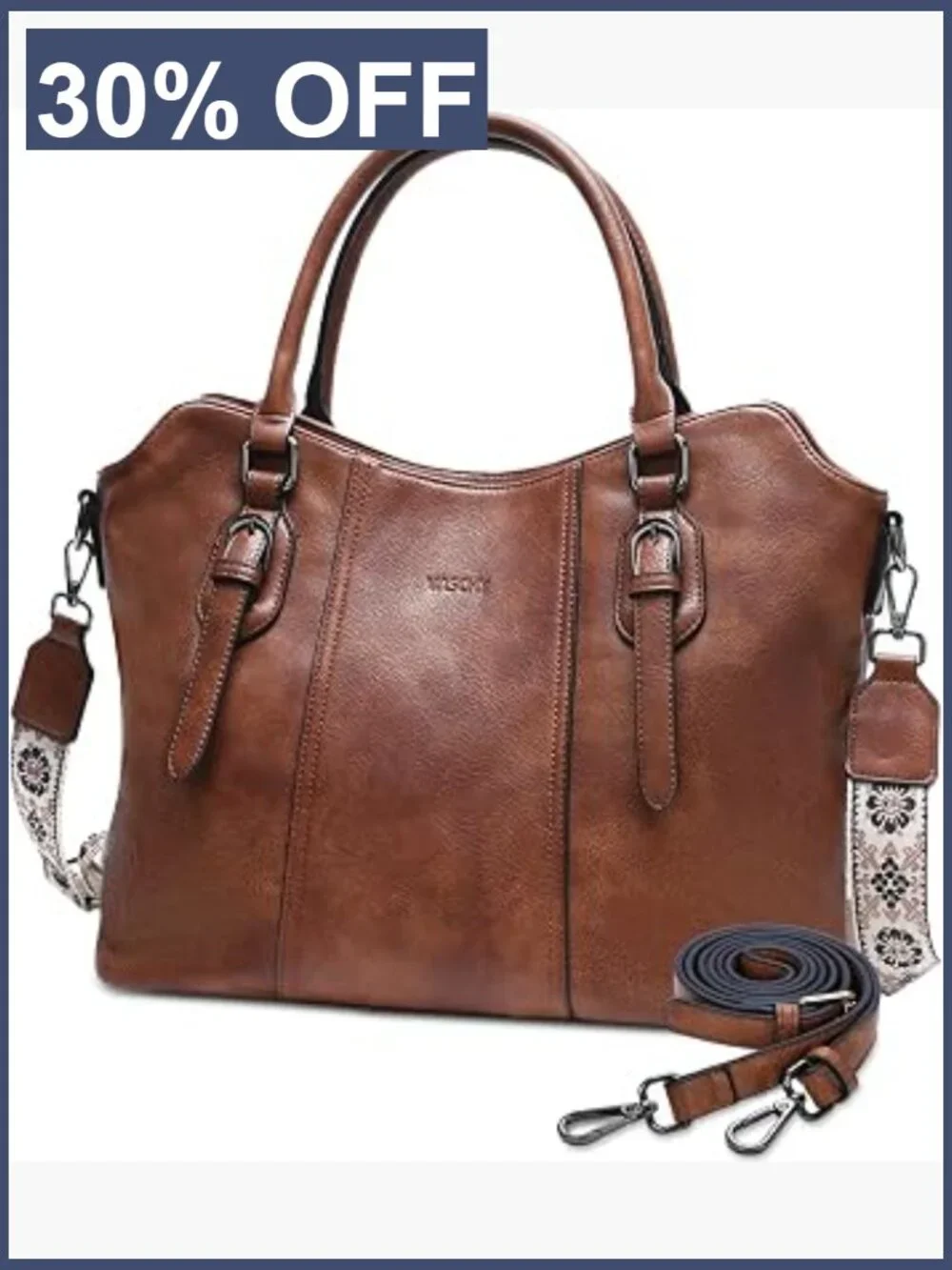 Vegan Leather Hobo Purse 4-in-1 Crossbody Shoulder Tote Handbag